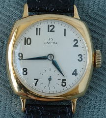 Antique Omega cushion case wristwatch c1923